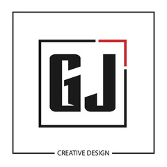Initial GJ Letter Logo Template Design
