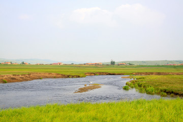 Tuligen River scenery in the grassland, Xilin gol league, China © junrong