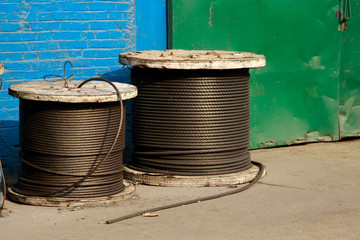 Naklejka premium Bundles of steel wire rope