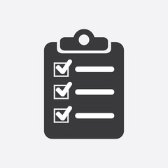 The checklist icon. Clipboard symbol. Flat Vector illustration