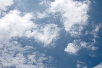 Blue sky background and white clouds soft focus