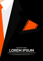 Movie and film poster template design modern retro vintage style