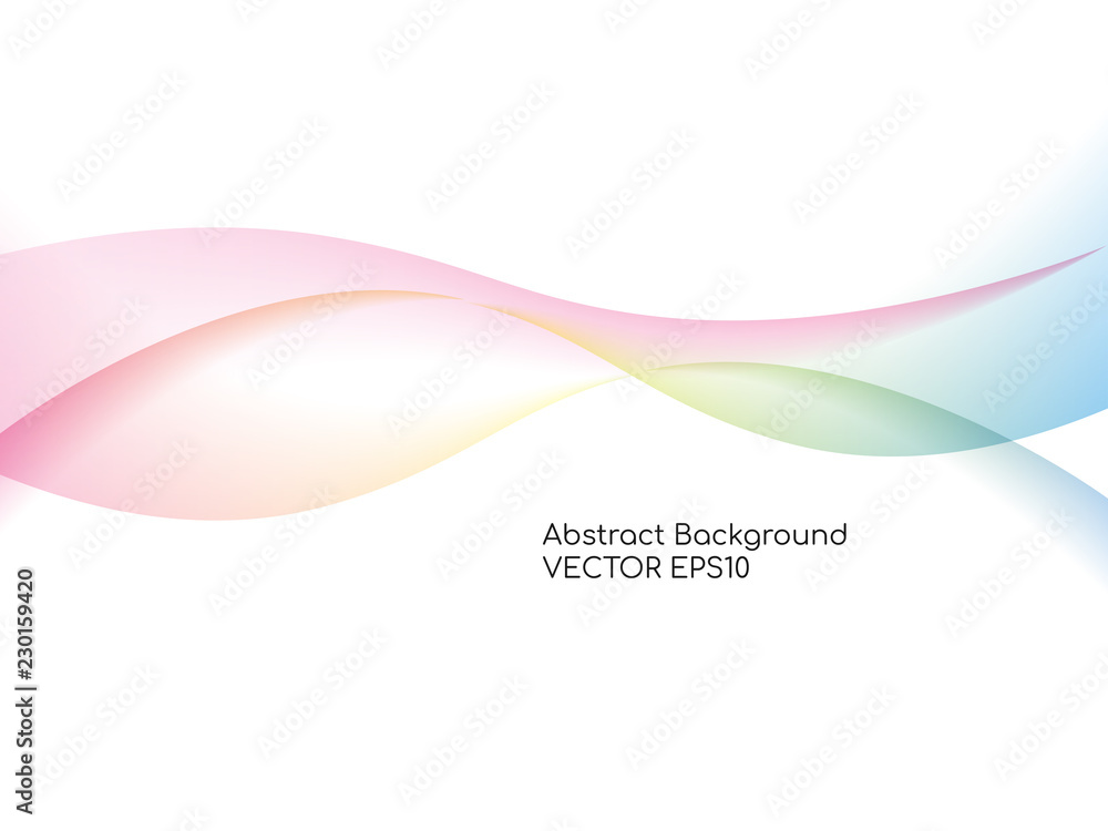 Aufkleber abstract vector background colorful smooth curve wave lines for banner, background.