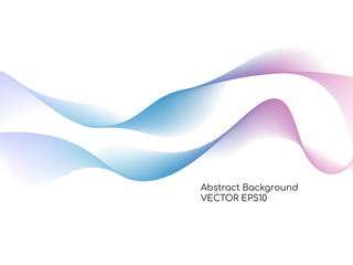 Abstract vector colorful wave lines isolated on white background for design elements in concept of music, technology, modern