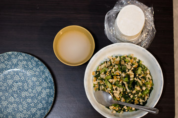 Home-made recipe for dumplings.