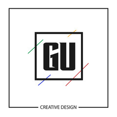 Initial GU Letter Logo Template Design