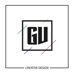 Initial GV Letter Logo Template Design