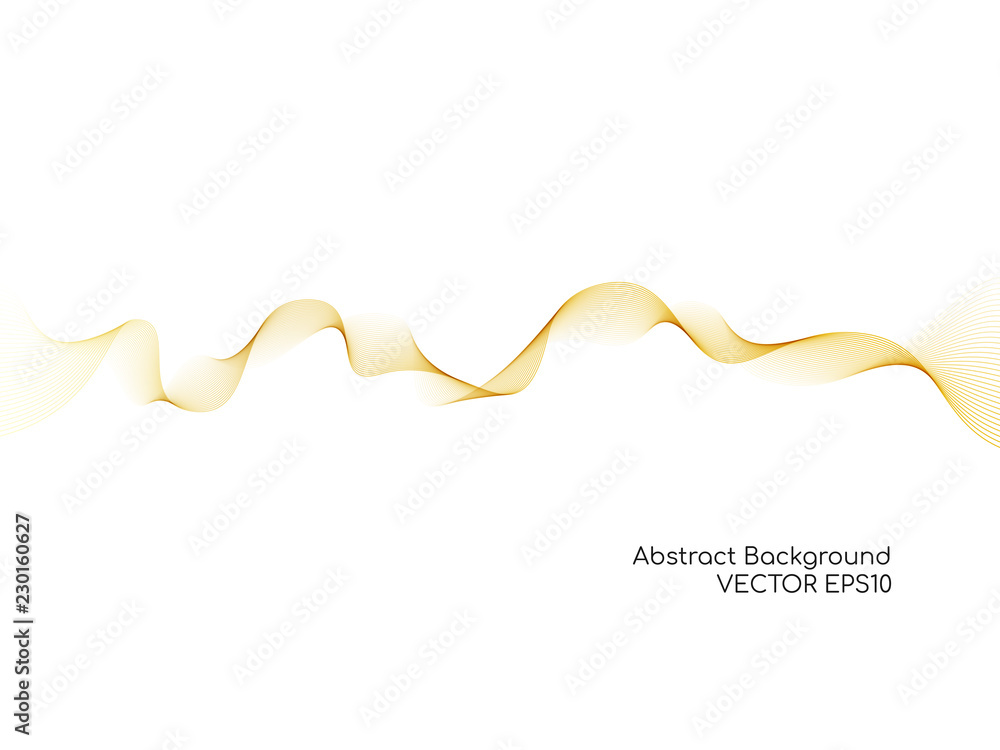 Aufkleber vector of abstract wave lines gold flowing isolated on white background for design elements or separ