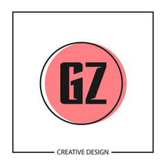 Initial GZ Letter Logo Template Design