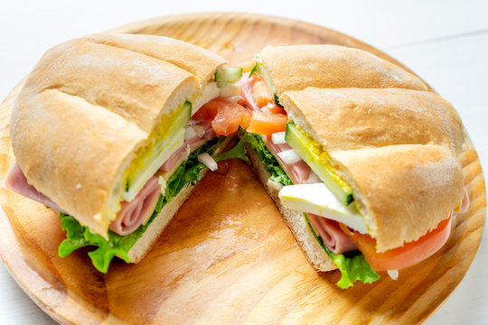 Mexican ham sandwich. "Torta"