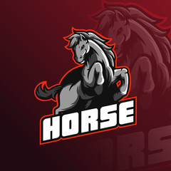 Horse mascot logo design vector