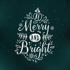 Merry Christmas typography.