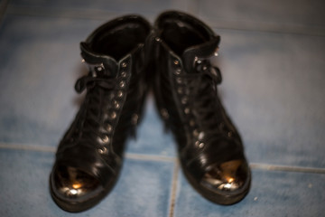 Modern shoes, front view
