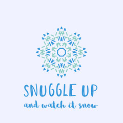 Christmas and New Year greeting card with geometric ornament