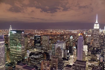 Fotobehang Ausblick vom Rockefeller Center bei Nacht, Manhattan, New York City, New York, USA, Nordamerika ©  Egon Boemsch