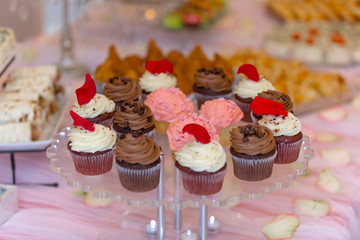 cupcakes with whipped cream