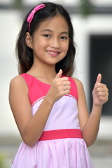 Cute Filipina Female With Thumbs Up