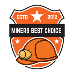 Cryptocurrency mining emblem isolated on white background. Design elements for logo,label, emblem, sign.