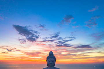 aerial view sunset at Phuket big Buddha is one of the island most important and revered .landmarks on Phuket islan © Narong Niemhom