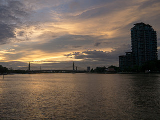 Fototapeta premium sunset near river Thailand