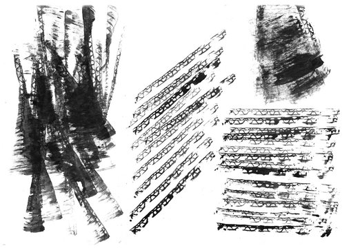 Set of black watercolor stain. Monohrom watercolour splash