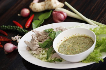 pork Thai style salad and ingredient