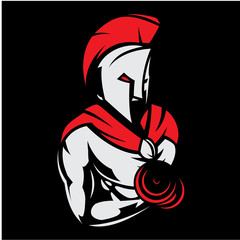 Spartan Fitness and Bodybuilding Logo design inspiration Vector