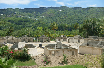 Construction site of a residential complex in a tropical country
