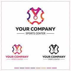 Fototapeta na wymiar Spor center gradient logo