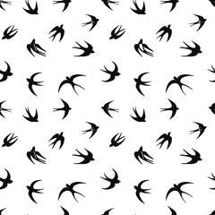 Swallows, seamless pattern for your design