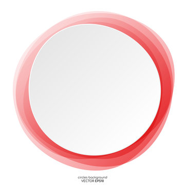 Round circles frame overlay red with white empty space for text background luxury concep