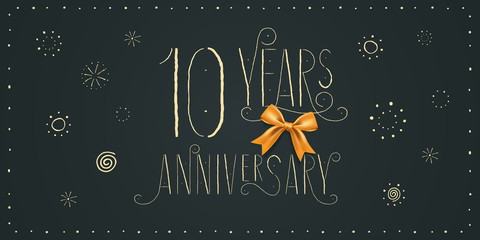 10 years anniversary vector icon, logo, banner. Design element