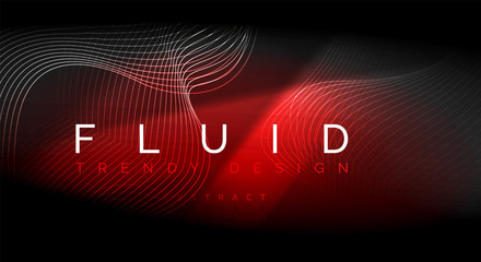 Neon glowing fluid wave lines, magic energy space light concept, abstract background wallpaper design, ripple texture illustration