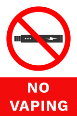 NO VAPING sign. Vertical banner. Vector.