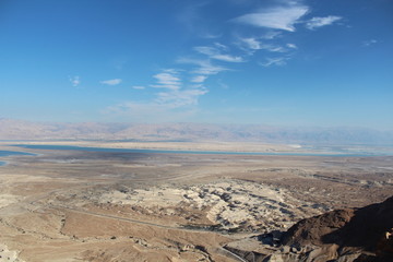 Lanscape of desert and Dead sea in Israel