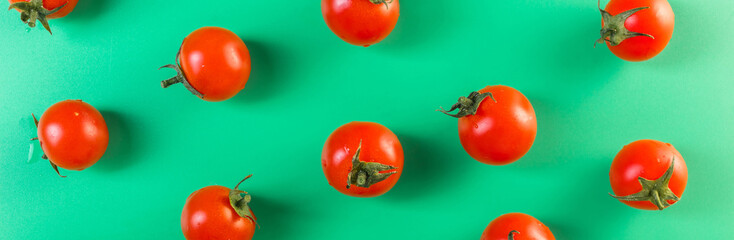 tomatoes on a green top view