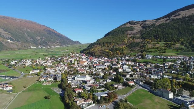 Malles Village, Val Venosta. South Tyrol.
Aerial view with drone