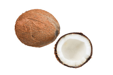 Fototapeta na wymiar Coconut isolated on white background.