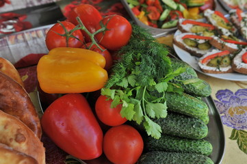Fresh vegetables on a plate.