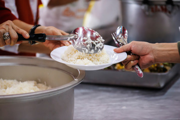 Donate leftover food to hungry people, Concept of poverty and hunger