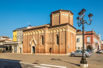 Obraz premium View at the church of Saint Martin in the streets of Chioggia in Italy
