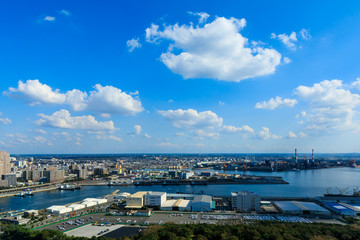 Fototapeta na wymiar (千葉県ｰ湾岸風景)ポートタワーから望む東京湾の風景７