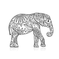 Elephant ornate, sketch for your design