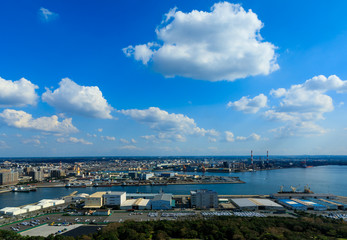Fototapeta na wymiar (千葉県ｰ湾岸風景)ポートタワーから望む東京湾の風景１１