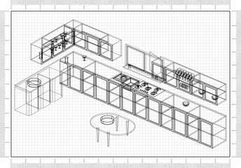 Kitchen 3D blueprint 