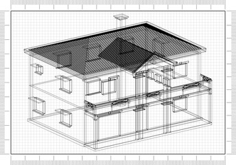 House 3D blueprint 