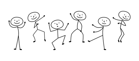 Obraz na płótnie Canvas stick figure man dancing