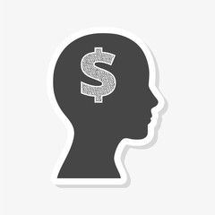 Mind concept graphic for money sticker