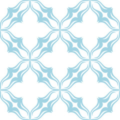 Light blue and white floral seamless pattern