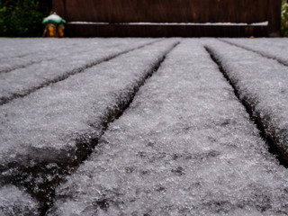 Thin layer of snow can be slipperly and dangeeous